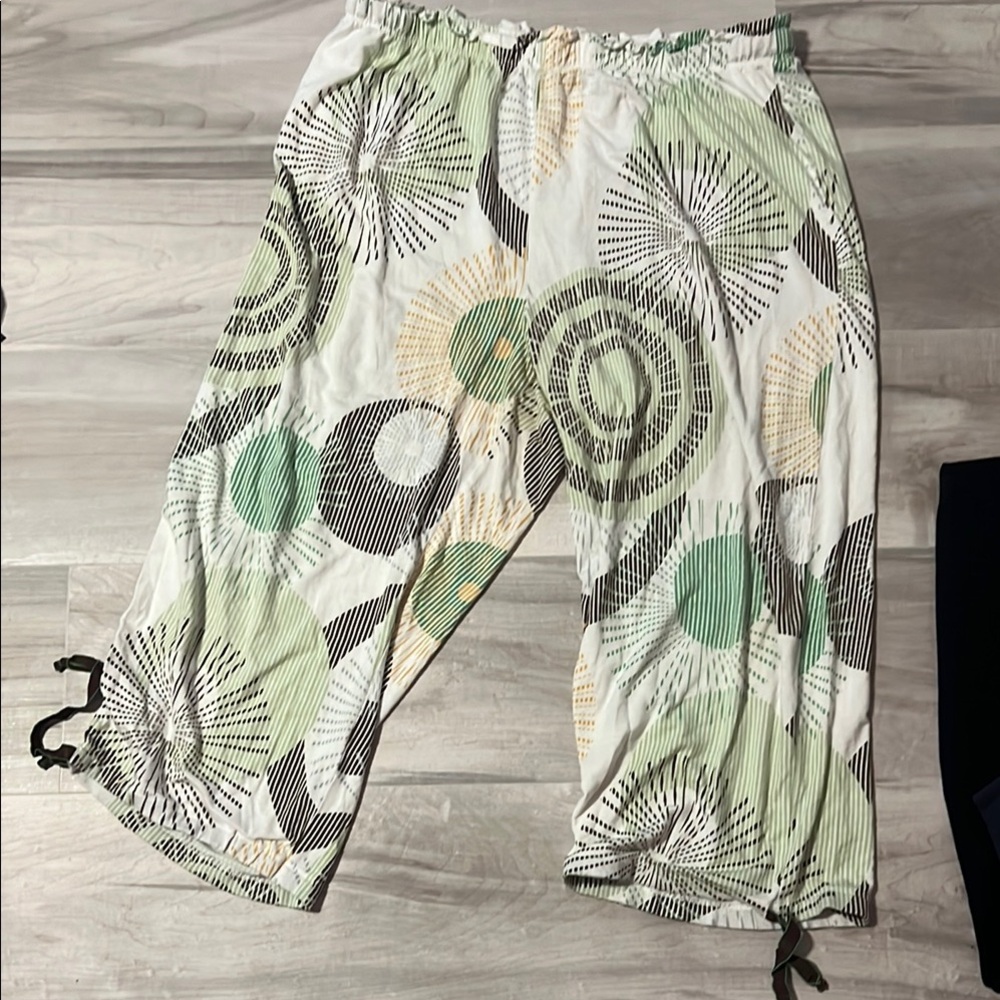 Alfani Women's Pajama Pants - Green and Black Pattern